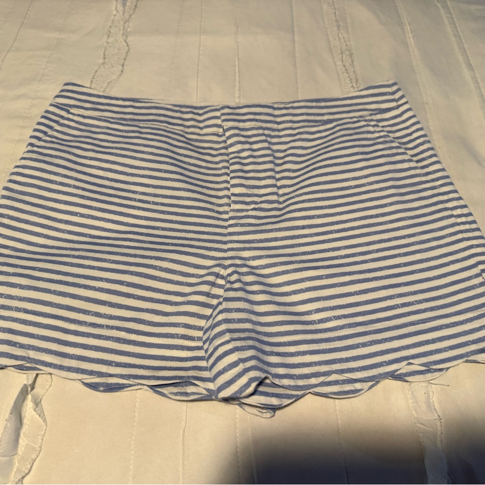 British Khaki Blue and White Striped Women’s Shorts